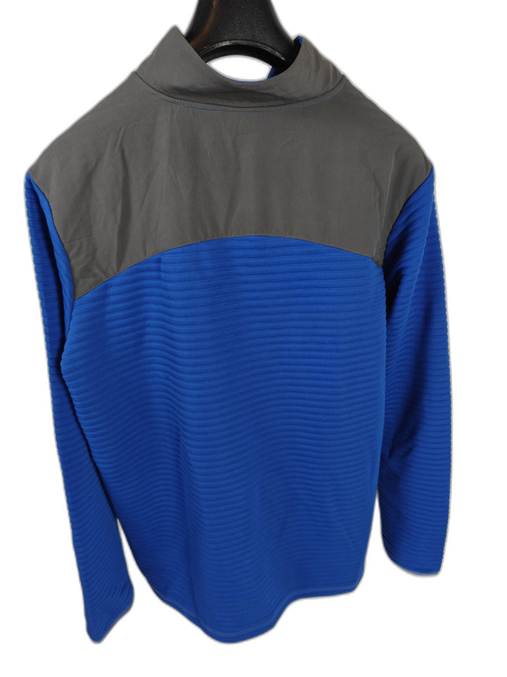 Mens Tri-Mountain Performance Quarter Zip Pullover Blue 3XL