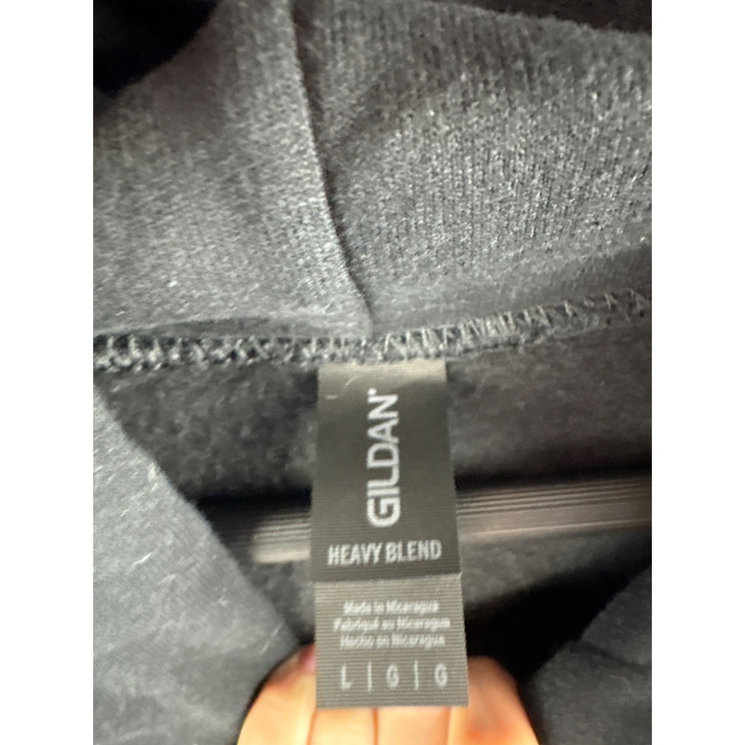 Women’s Gildan Size Large Black Feminist Hoodie.