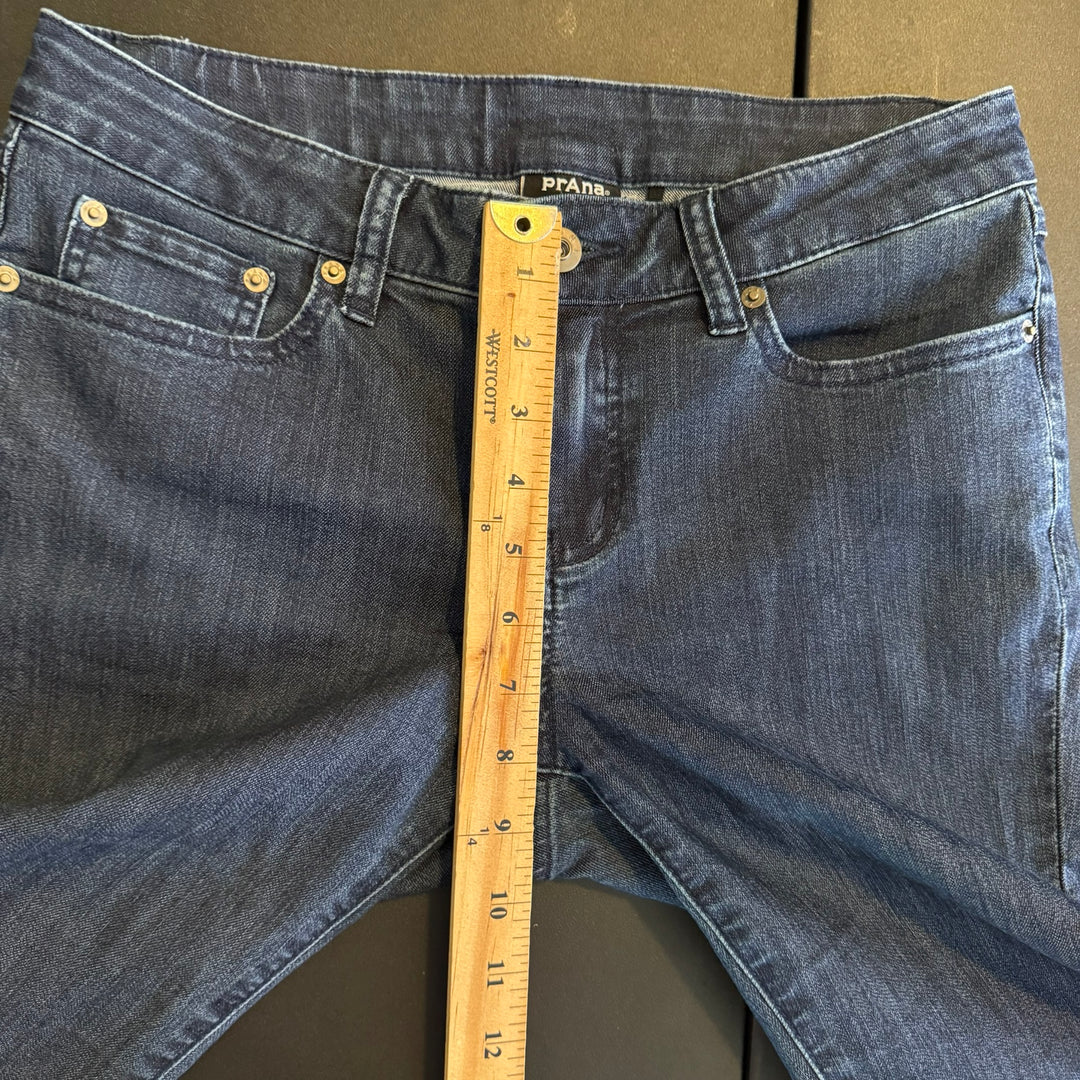 Prana Women's Dark Wash Mid-Rise Slim Straight Leg Jeans, Size 4S