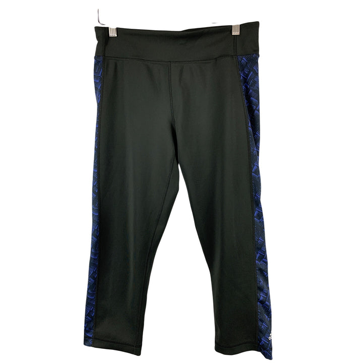Adidas Womens Climalite Black & Blue Patterned Performance Capris - Size M