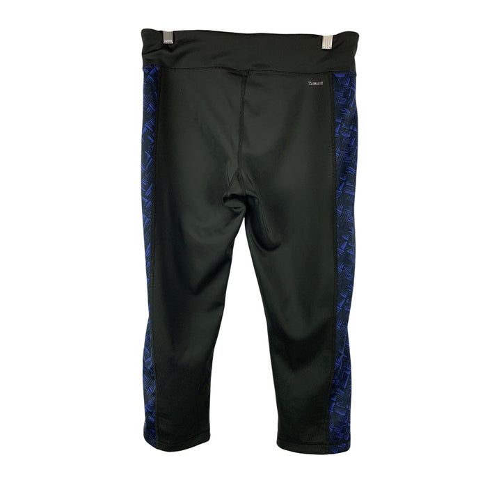 Adidas Womens Climalite Black & Blue Patterned Performance Capris - Size M