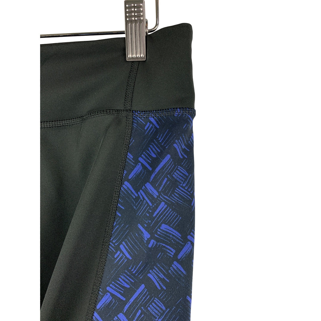 Adidas Womens Climalite Black & Blue Patterned Performance Capris - Size M