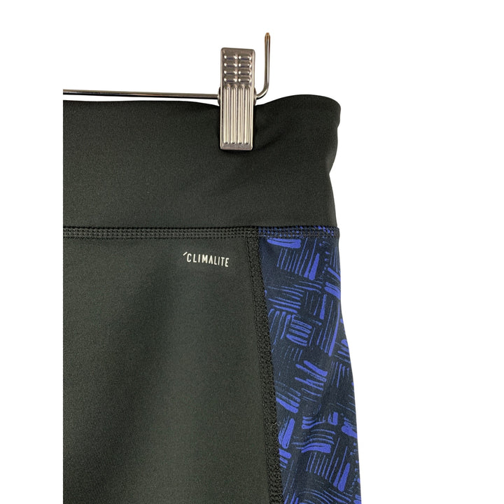 Adidas Womens Climalite Black & Blue Patterned Performance Capris - Size M