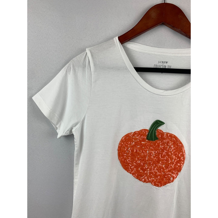 J.Crew Collector Tee With Sequined Pumpkin Print
