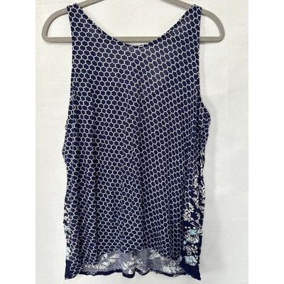 Women’s Old Navy Blue Floral Patterned Tank Top Sz XL