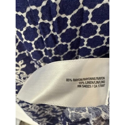 Women’s Old Navy Blue Floral Patterned Tank Top Sz XL