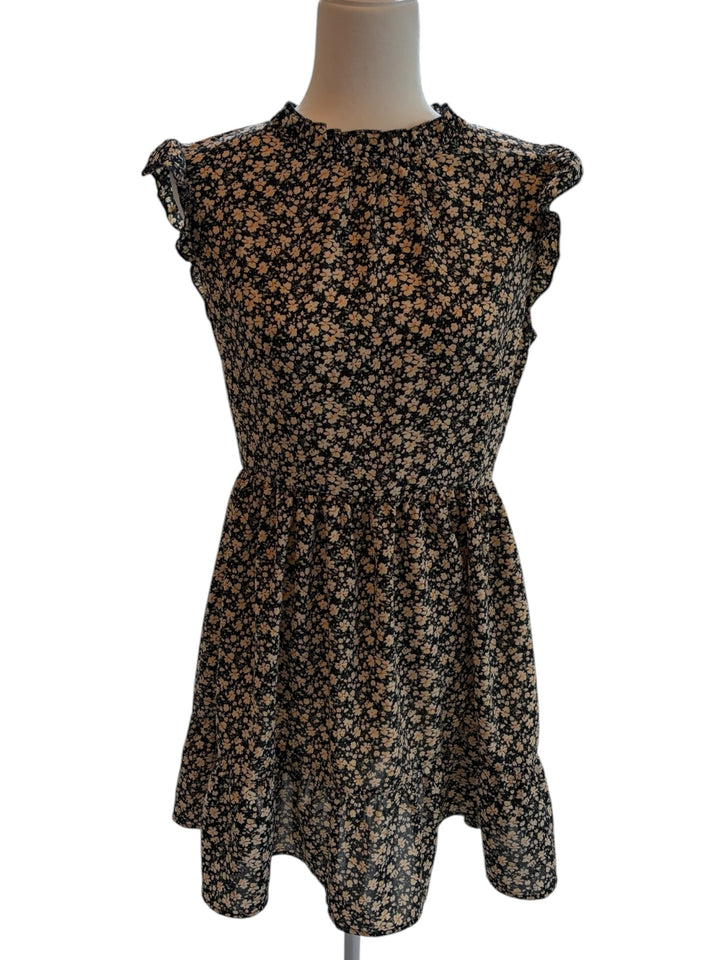 Cupshe Black Floral Ruffle Sleeve Women's Mini Dress Size M