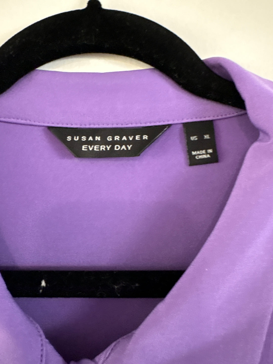 Susan Graver Purple Button Up