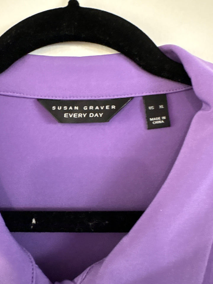 Susan Graver Purple Button Up