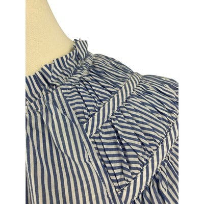 Striped Ruffle Sleeve Blouse