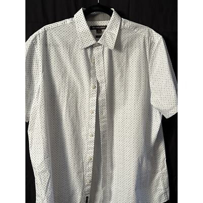 Men’s Michael Kors, short sleeve white/blue dotted XL button down