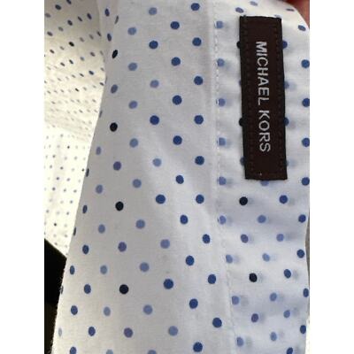 Men’s Michael Kors, short sleeve white/blue dotted XL button down
