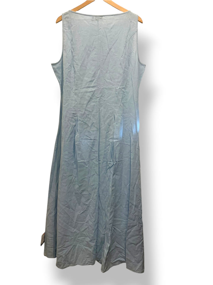ASOS Design Light Blue Cotton Linen Button Front Maxi Dress Size 14 Coastal NWT