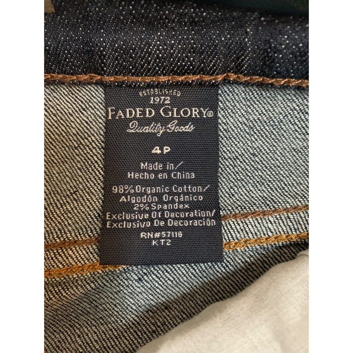 Faded Glory Womens Midrise Bootcut Jeans Size 4 Dark Blue Denim Slim Fit