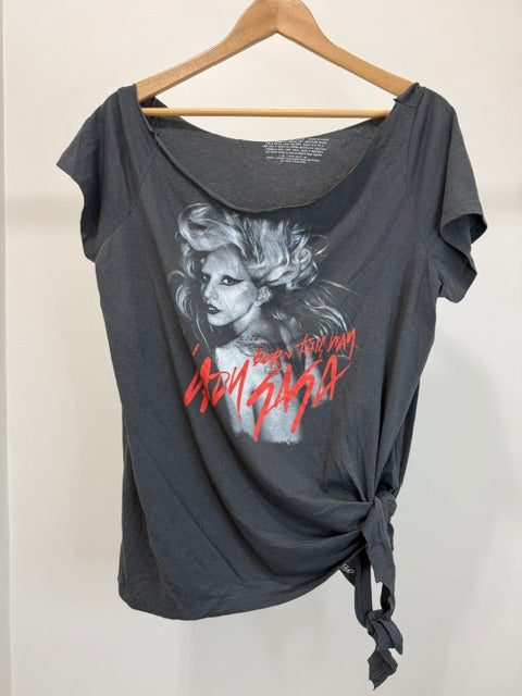 Lady Gaga Born This Way Graphic Tee Oversized Side Tie Top Size 1X/14-16