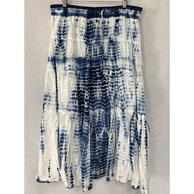 Women’s Green Tag Ralph Lauren Blue Tie-Dye Maxi Skirt Sz 1X