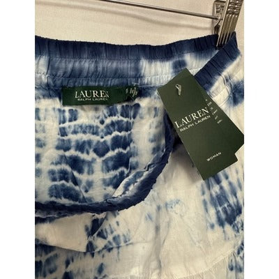 Women’s Green Tag Ralph Lauren Blue Tie-Dye Maxi Skirt Sz 1X