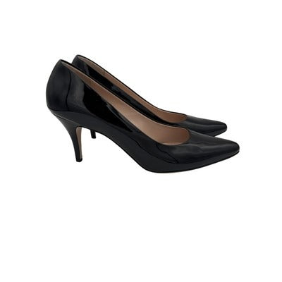 Women’s Ferragamo Shiny Black High Heels Sz 10 1/2B