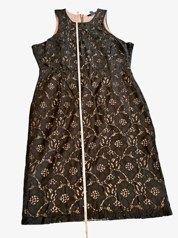 H&amp;M Black Lace Floral Sheath Midi Women&