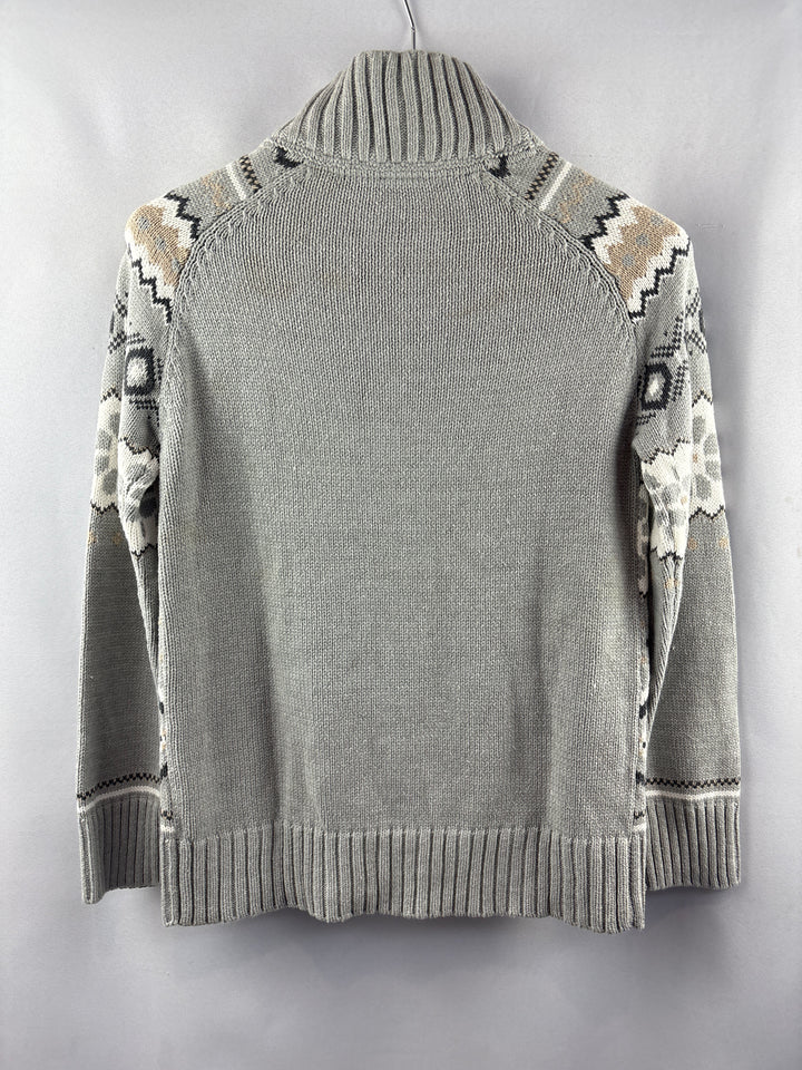 Women’s Basic Editions Small Gray Patterned Cardigan