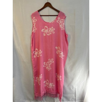 Women’s Pink Floral Dress Size and Brand Label are Missing Read Description.