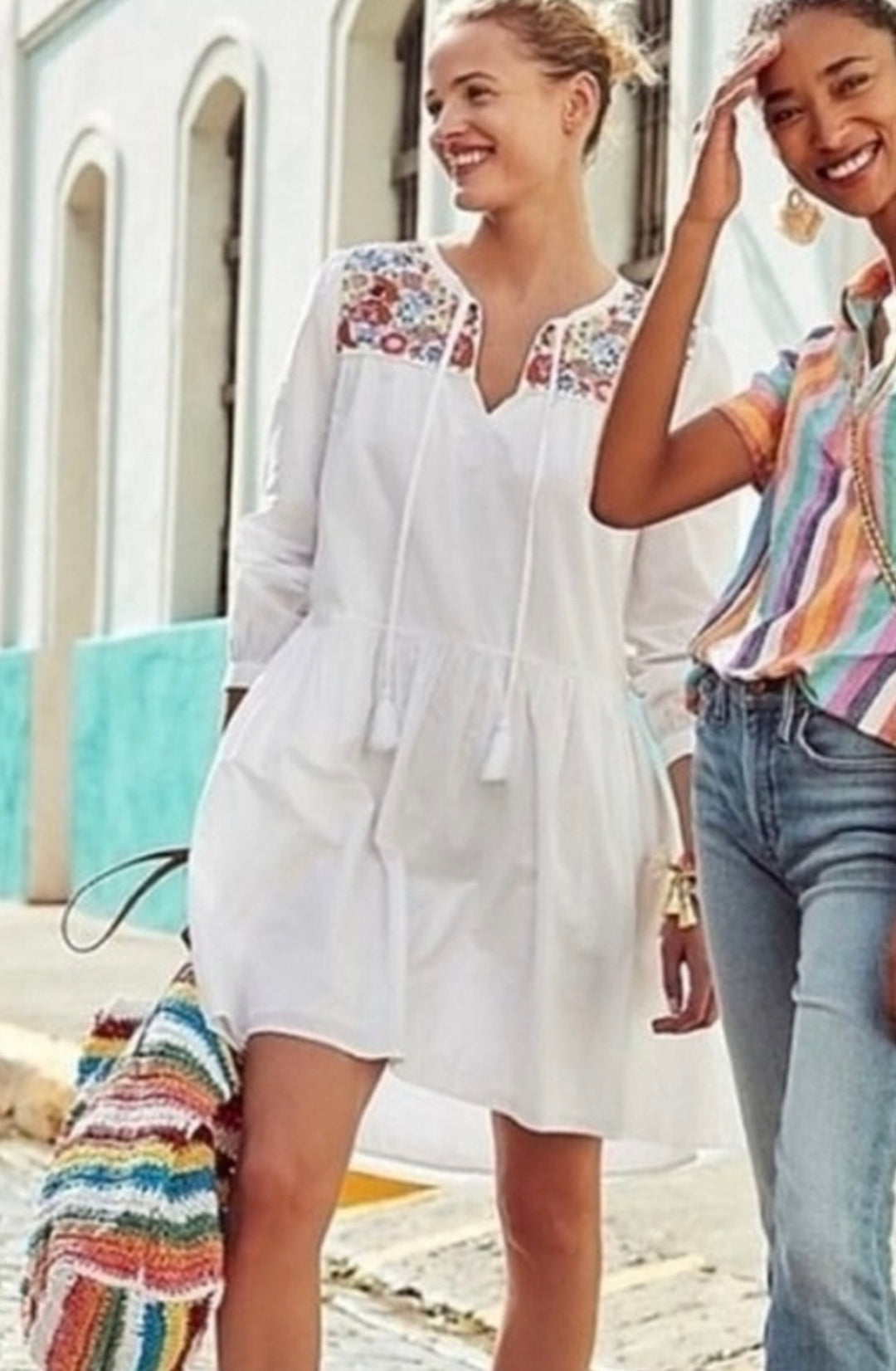 J.Crew White Embroidered Farmers Market Cotton Dress SzL NWT