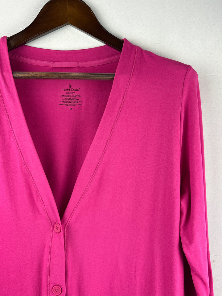 Women’s Cuddl Duds Medium Bright Pink Cardigan