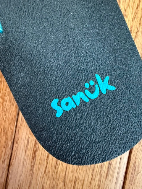Sanük Women’s Flip Flops – Black &amp; Blue Sz9 NWOT