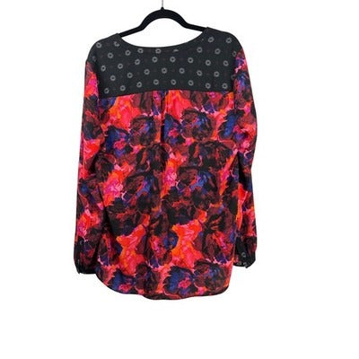 NYDJ Women’s Multicolor Long Sleeve Button-Up Blouse Size Large – Printed Top