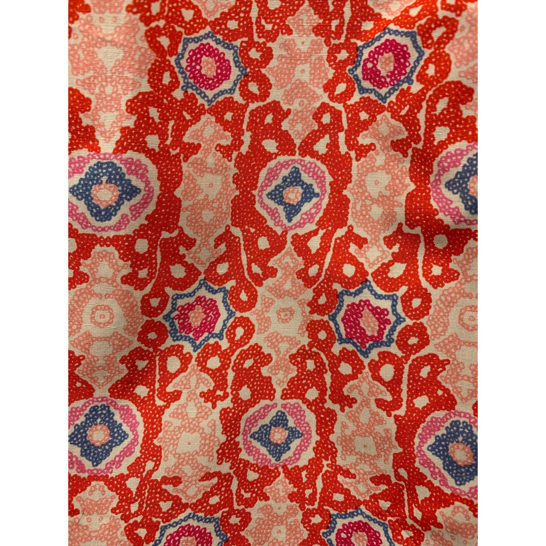 Liz Claiborne Sleeveless Button-Up Blouse Size 2 Red & White Pattern