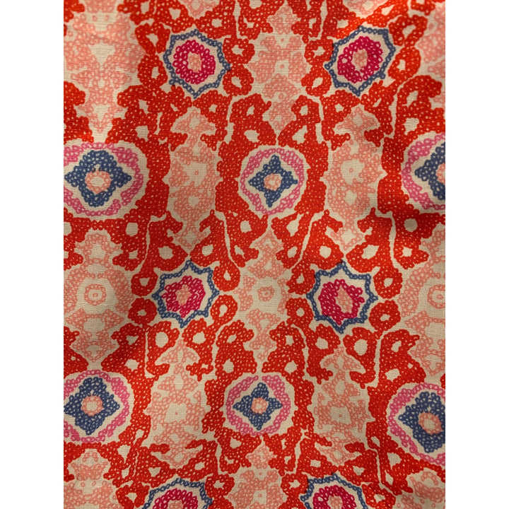 Liz Claiborne Sleeveless Button-Up Blouse Size 2 Red & White Pattern