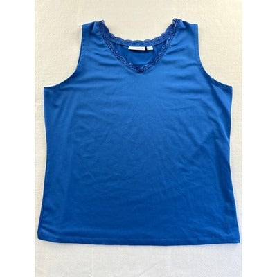 Women’s Susan Graver Blue Lace Tank Top Sz L