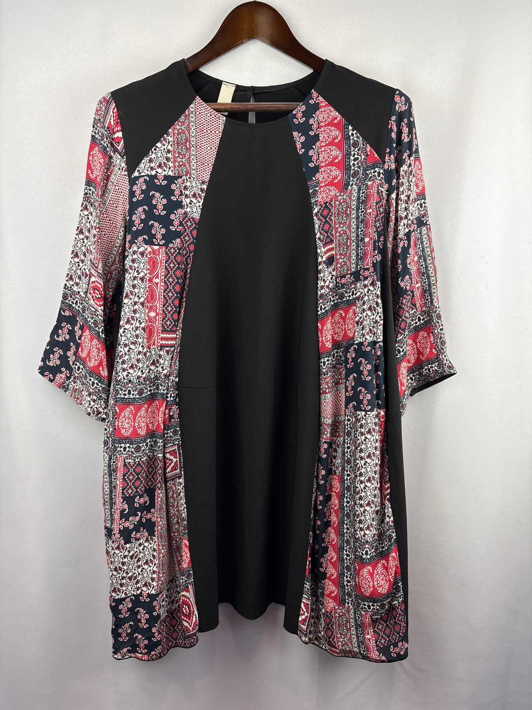 Women’s Wendy Trendy XL Black Paisley Patterned Dress