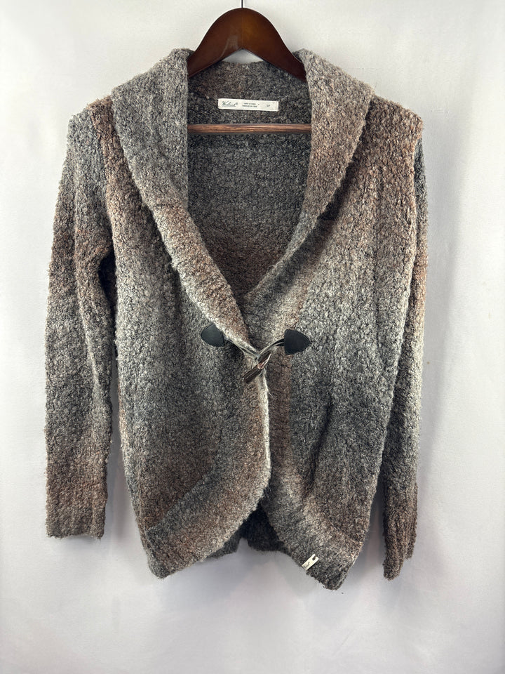 Women’s Woolrich Small Gray &amp; Brown Knit Cardigan