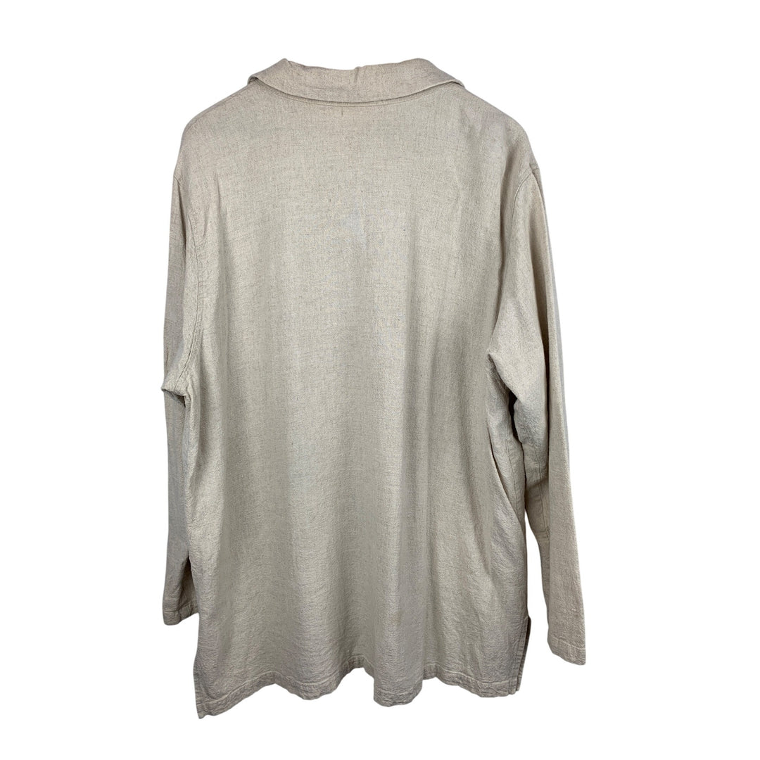 Coldwater Creek Womens XL Beige Linen Blend Button-Up Shirt