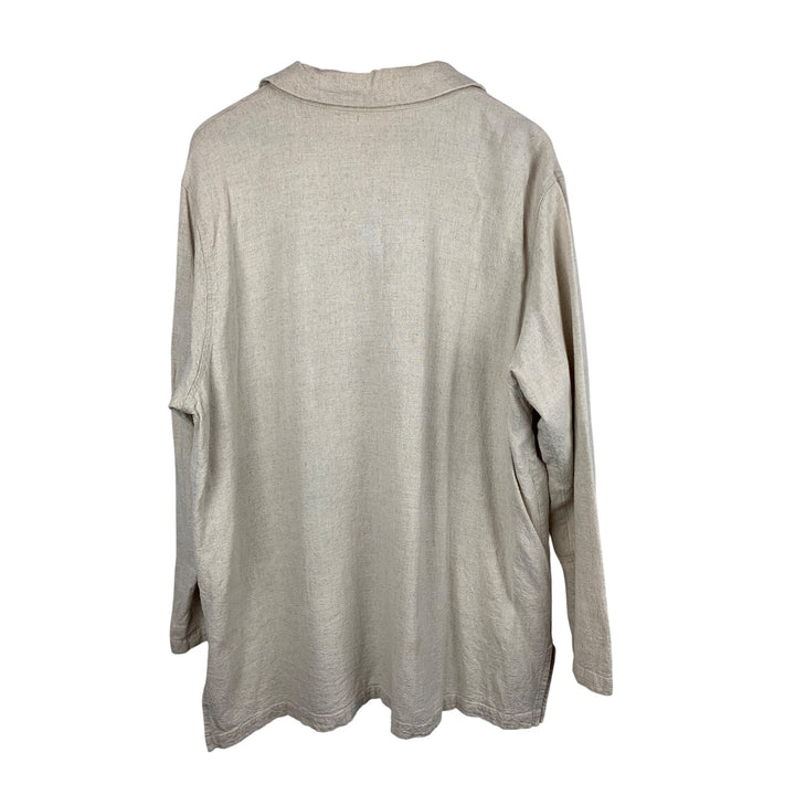 Coldwater Creek Womens XL Beige Linen Blend Button-Up Shirt
