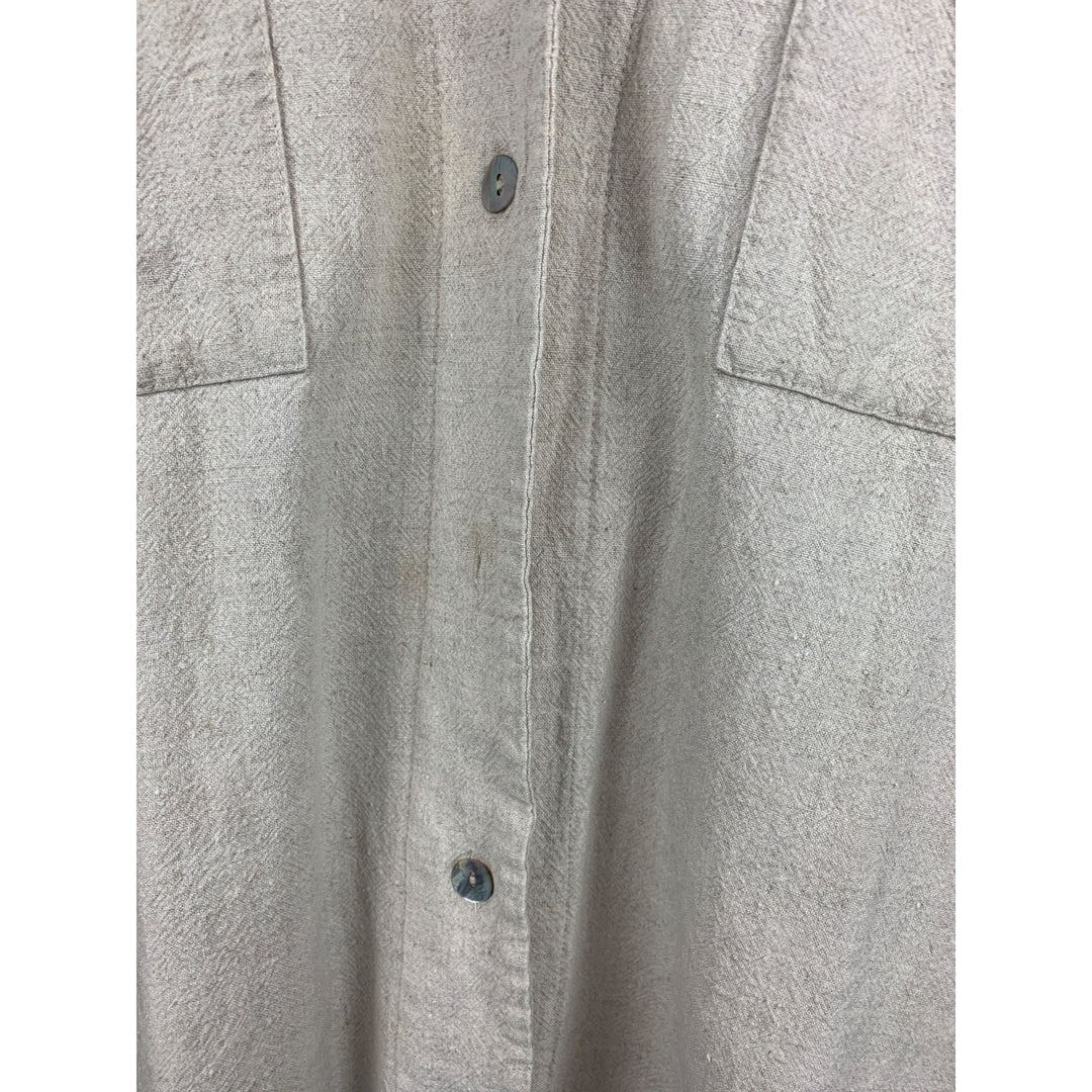 Coldwater Creek Womens XL Beige Linen Blend Button-Up Shirt