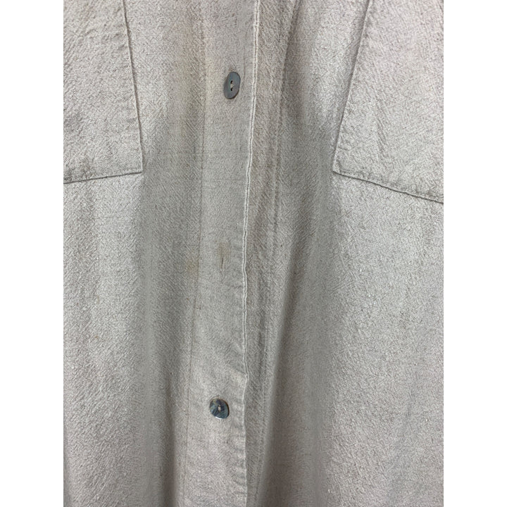 Coldwater Creek Womens XL Beige Linen Blend Button-Up Shirt