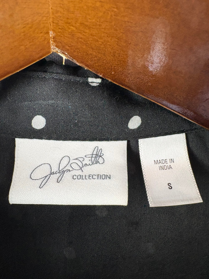 Women’s Jaclyn Smith Small Black w/ White Polka Dots Blouse