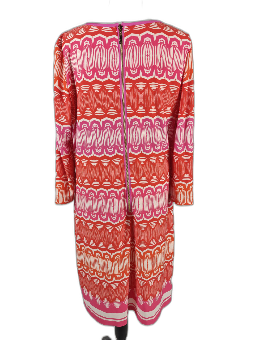 Women’s Eliza J Midi Dress Pink Orange Geometric Print Size 12