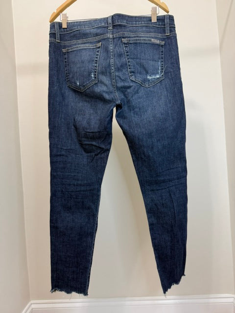 Joe’s Skinny Ankle Jeans (Medium Wash, Raw Hem, Stretch, 28” Inseam) Sz32