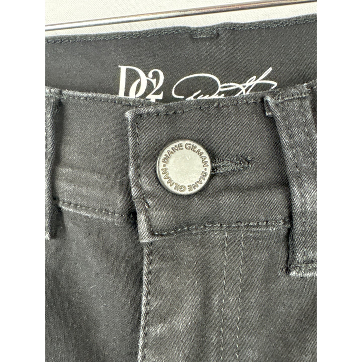 Diane Gilman DG2 Black Cotton Blend Straight Leg Jeans Size 2P