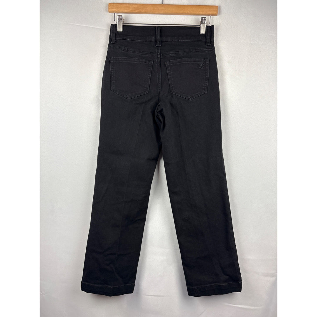 Diane Gilman DG2 Black Cotton Blend Straight Leg Jeans Size 2P
