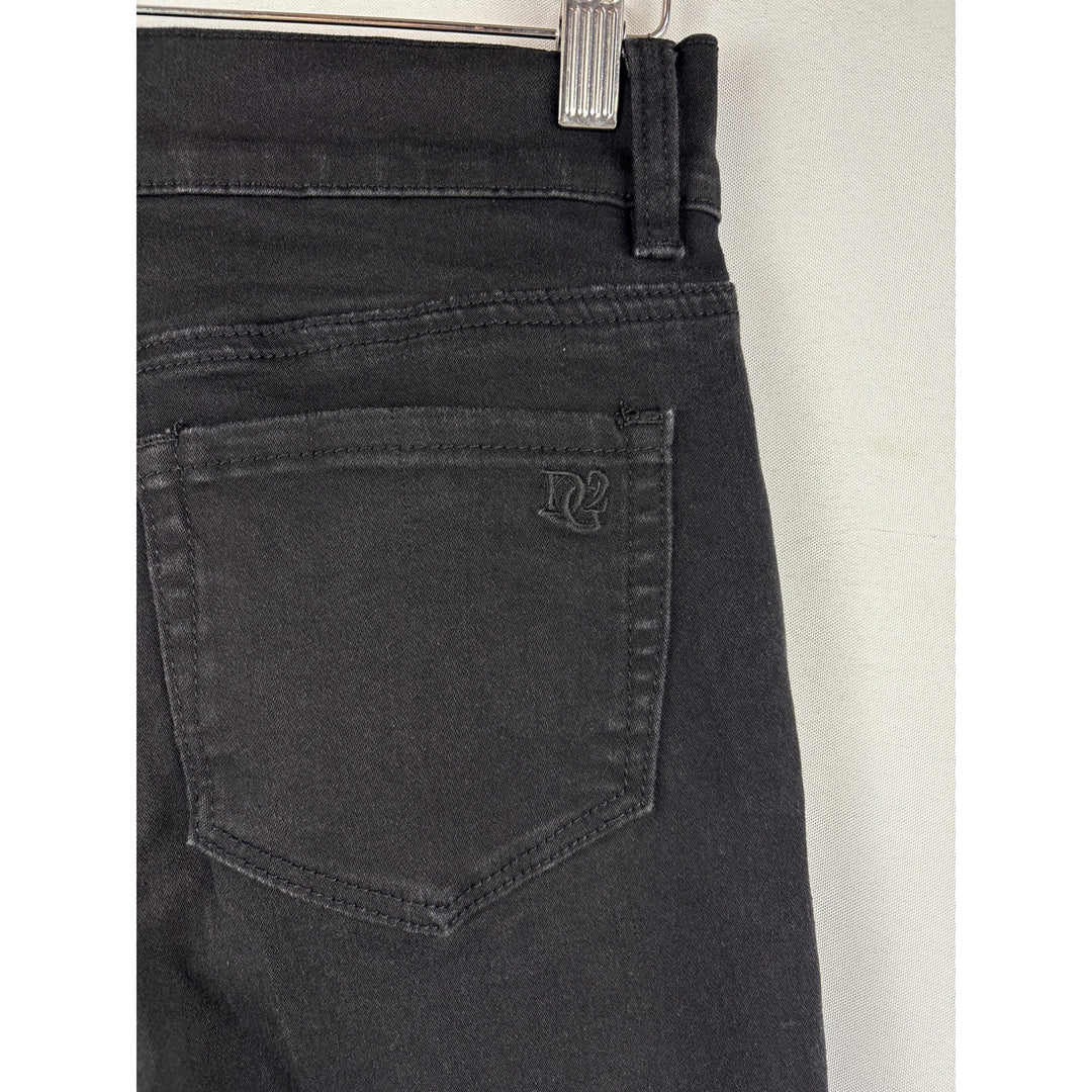 Diane Gilman DG2 Black Cotton Blend Straight Leg Jeans Size 2P