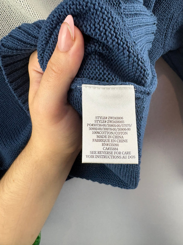 Women’s Z. Supply Medium Blue Cropped Sweater w/ White Star