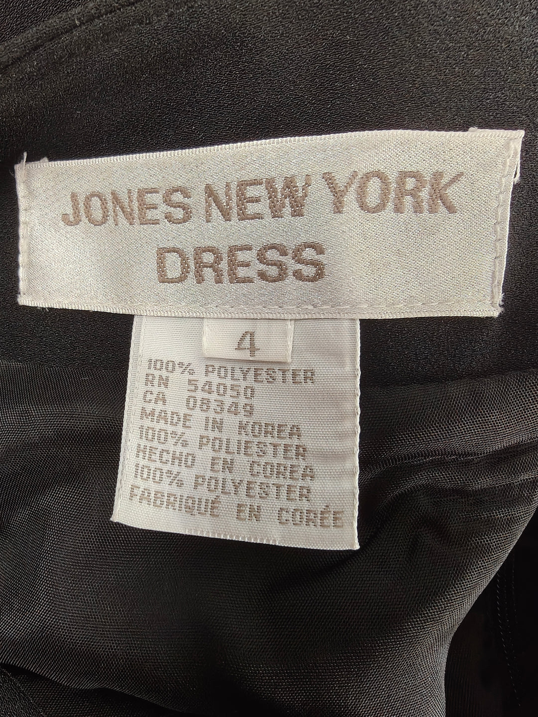 Women’s Jones New York Black Pleated Long Sleeve Dress Size 4
