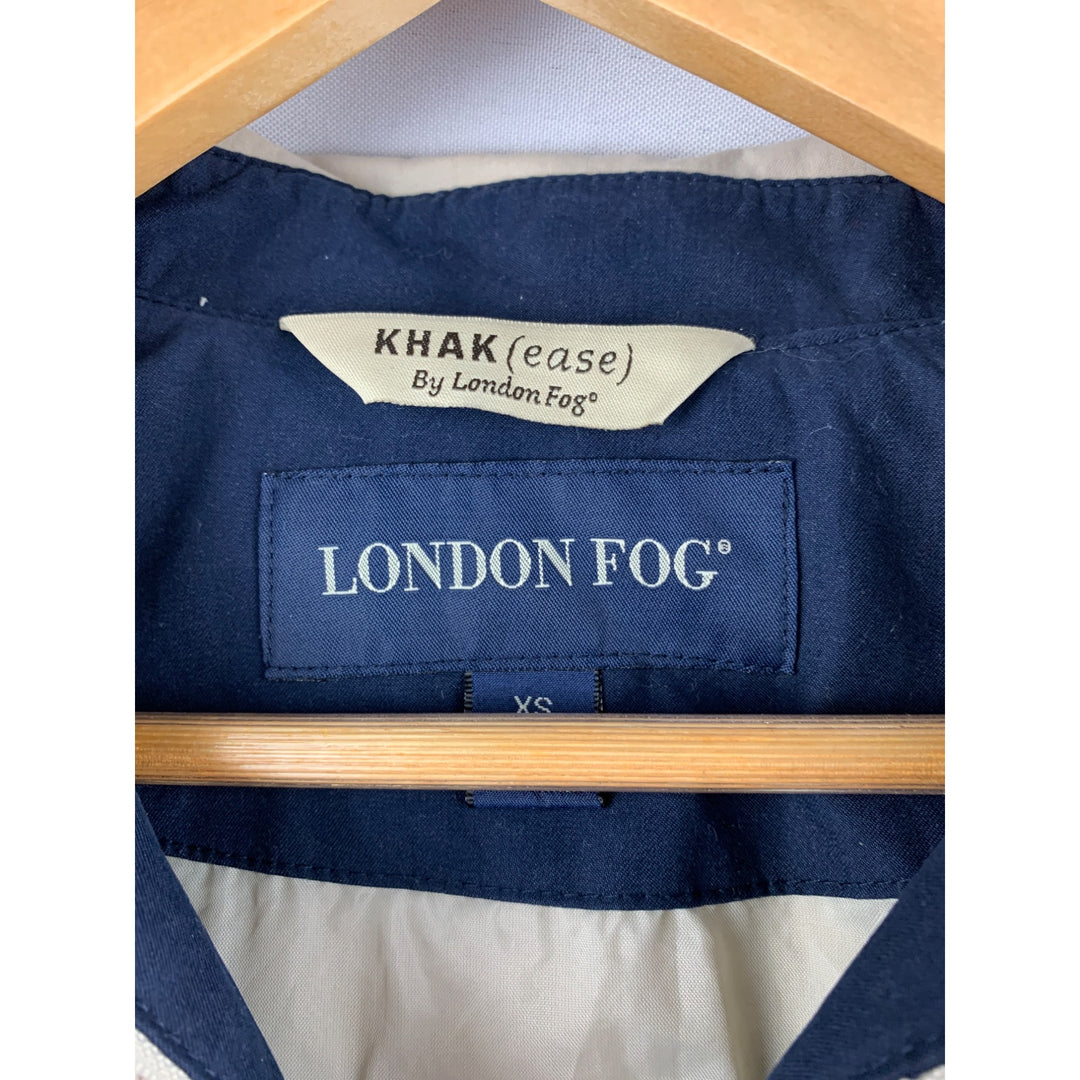 London Fog Mens Khaki & Navy Hooded Jacket X-Small