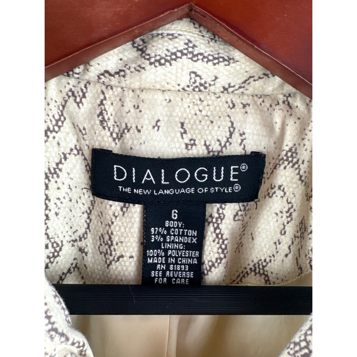 Snake Print Button-Up Jacket Dialogue Size 6 Womens Cotton & Spandex Blend