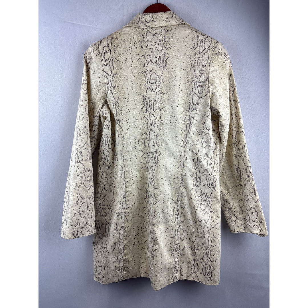 Snake Print Button-Up Jacket Dialogue Size 6 Womens Cotton & Spandex Blend