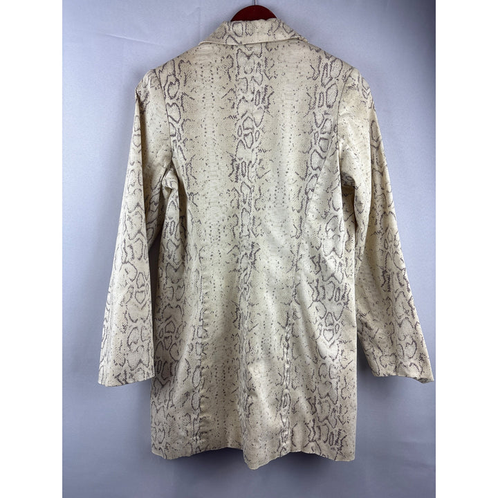Snake Print Button-Up Jacket Dialogue Size 6 Womens Cotton & Spandex Blend